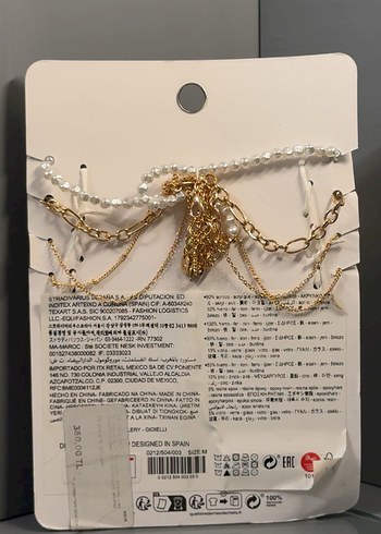 Stradivarius altın renk zincir detaylı kadın kolye seti