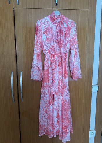 Trendyol milla Kırmızı beyaz Uzun Bağcıklı Bohem Elbise - Görsel 8