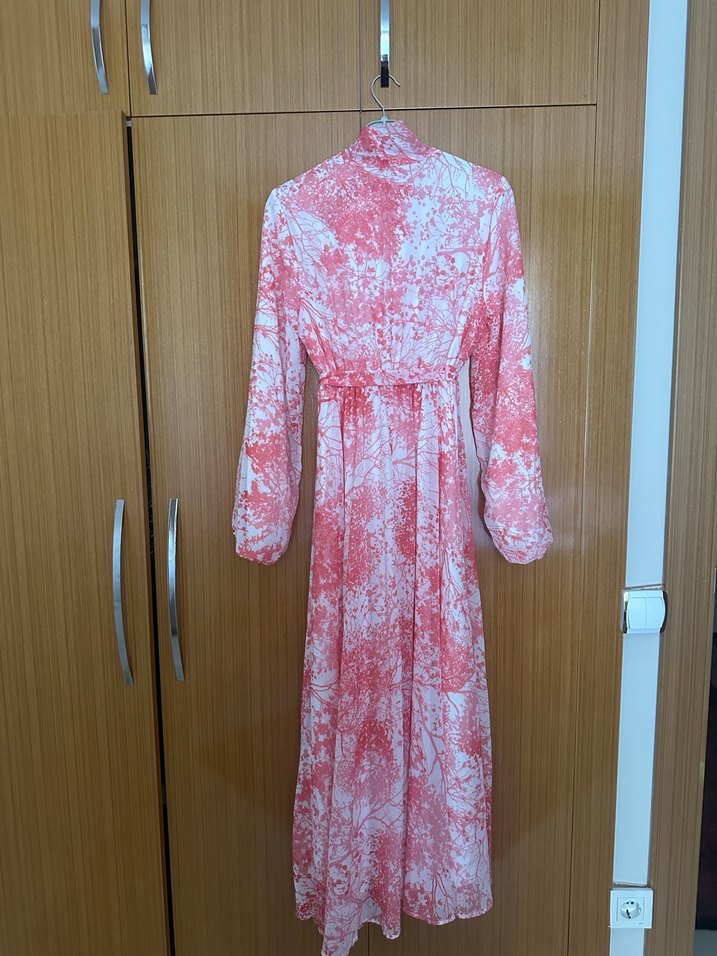 Trendyol milla Kırmızı beyaz Uzun Bağcıklı Bohem Elbise - Görsel 4