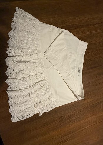 Dantelli Beyaz Bohem Mini Etek