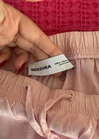 m Beden Bershka pembe keten pantolon