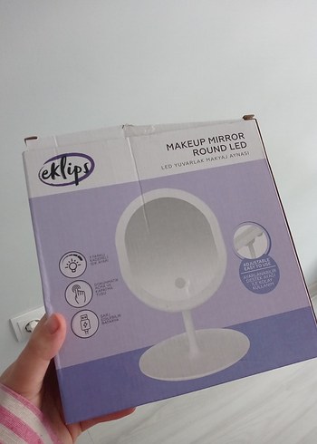 Eklips LED Yuvarlak Makyaj Aynası Beyaz
