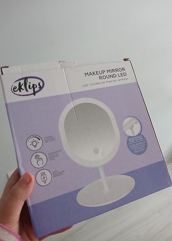 Diğer Eklips LED Yuvarlak Makyaj Aynası Beyaz