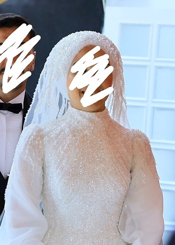 Gelinlik Uzun Kollu Beyaz Prenses Gelinlik