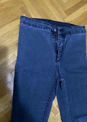Diğer Kadın gri Elastik Dar Kesim Midi Kot Pantolon