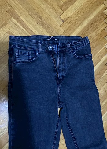 Diğer Kadın siyah Bol paçalı uzun bel Kot Pantolon