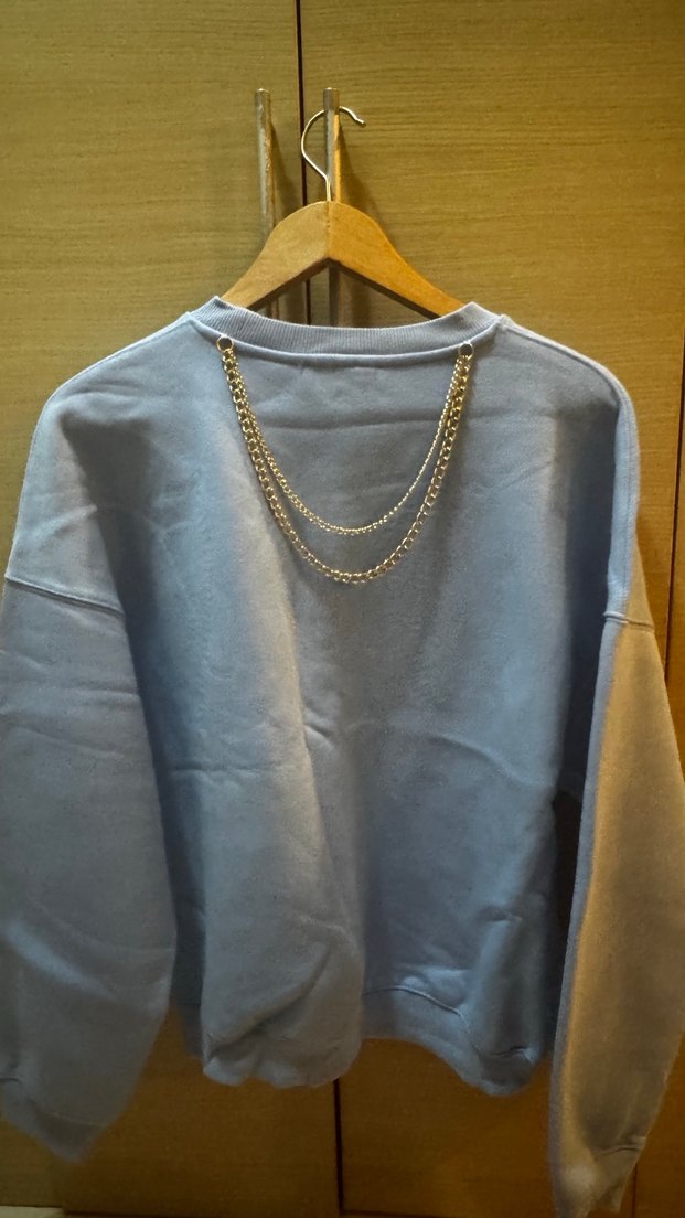 Mavi Kadın Bisiklet Yaka Oversize Zincir Detaylı Sweatshirt - Görsel 2