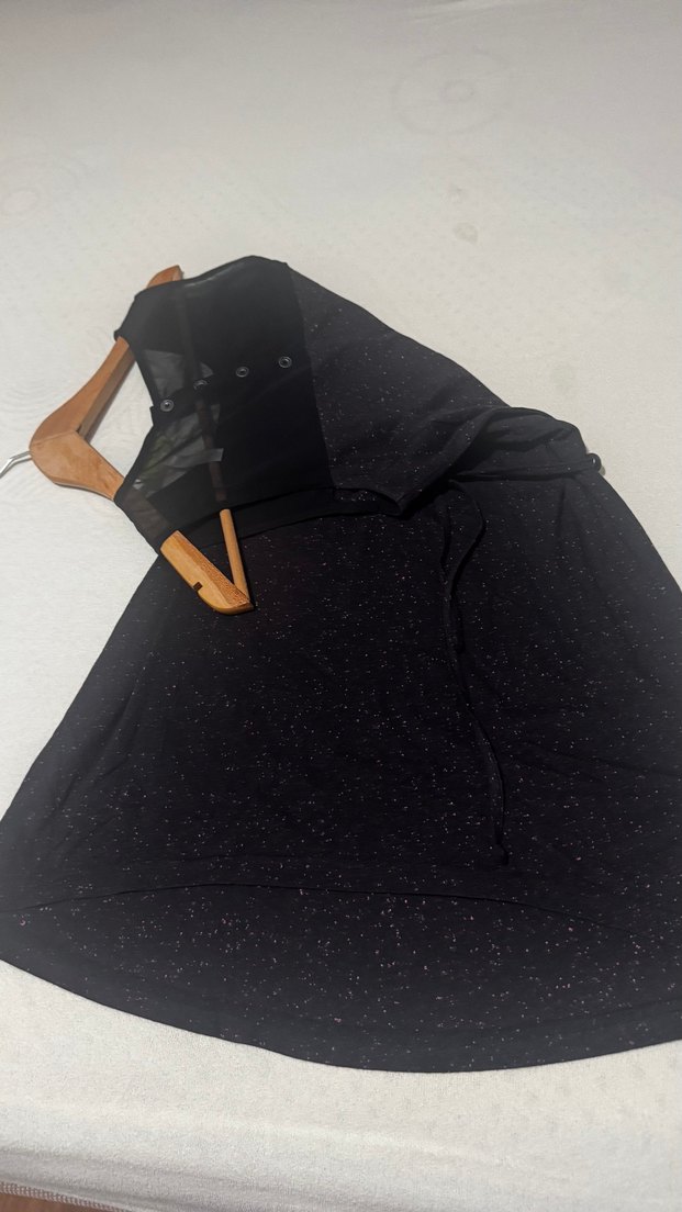 Siyah Kemerli Tül Detaylı Midi Gotik Elbise - Görsel 2