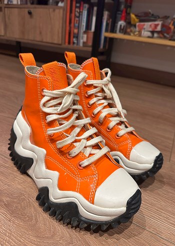 Turuncu Platform Converse Kadın Spor Ayakkabı - Görsel 3