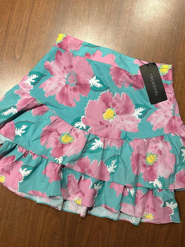 Bohem Renkli Mini Etek - Görsel 3