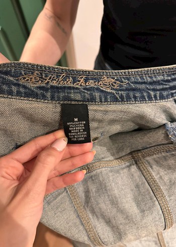 Düğmeli Mavi Kadın Kot Ceket - Görsel 3