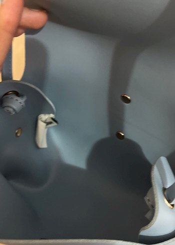 Miniso Mavi Deri Kadın Çanta Tokalı Minimalist Tasarım