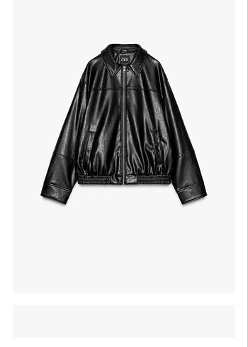 Siyah Deri Kadın Ceket, Salaş Kesim, Midi Boy - Görsel 2