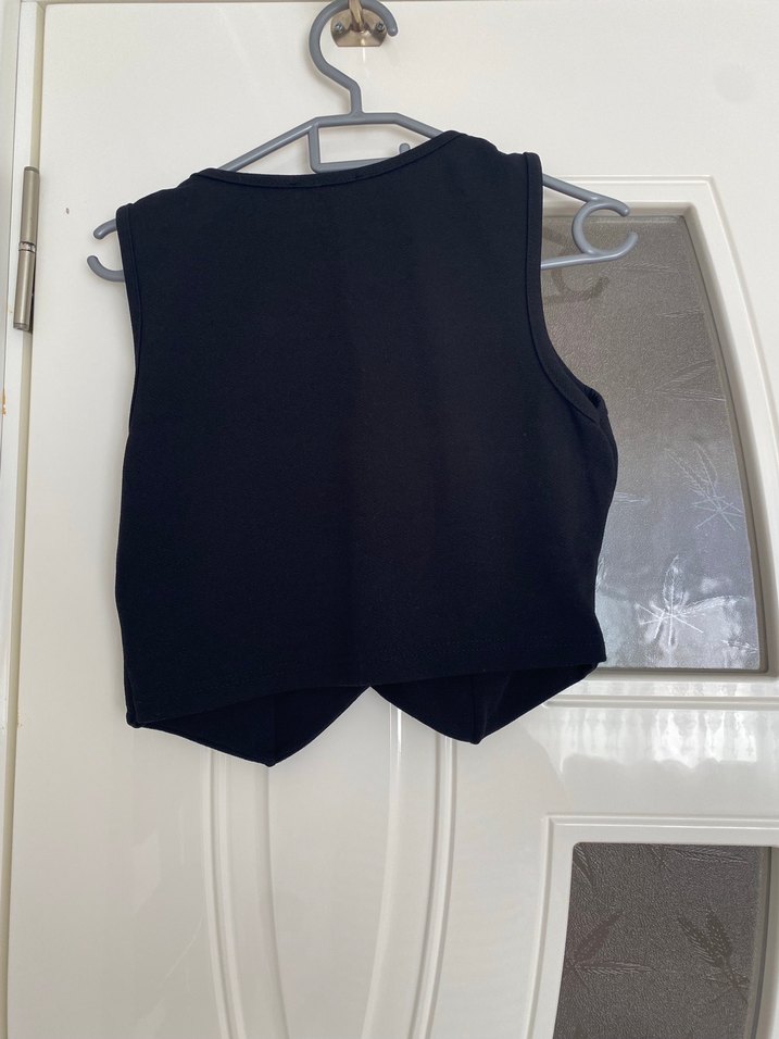 Düğmeli Siyah Kolsuz Ofis Yeleği - Görsel 2