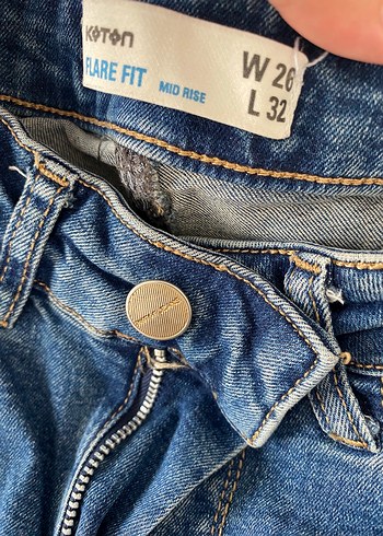 26 Beden Kadın Mavi Midi Boy Kot Pantolon