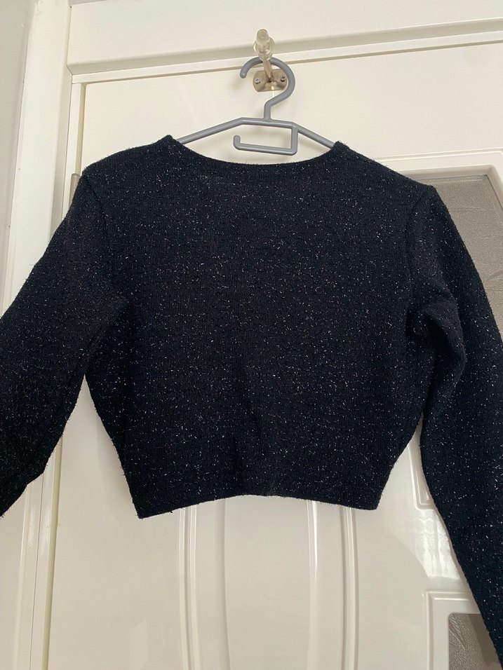 Kadın Siyah V Yaka Triko Bolero - Görsel 2