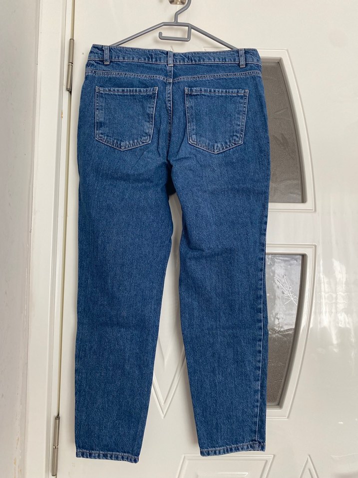 Kadın Mavi Denim Rahat Kesim Jean - Görsel 2