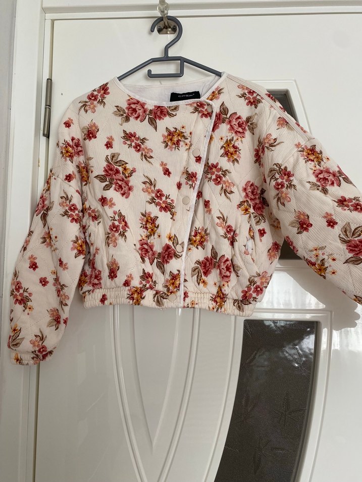 Çiçek Desenli Bohem Kadın Ceket - Görsel 2