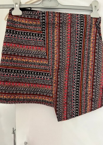 Pull and Bear Bohem Çok Renkli Mini Etek