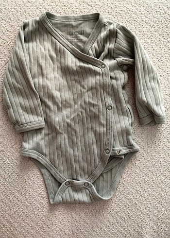 yeşil Uzun Kollu Çıtçıtlı zıbın Bebek Body - Görsel 2