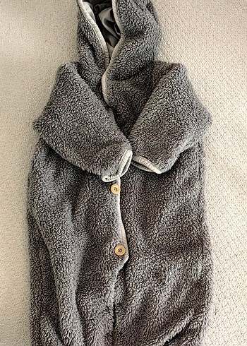 Gri peluş  Erkek bebek tulumu Çıtçıtlı - Görsel 2