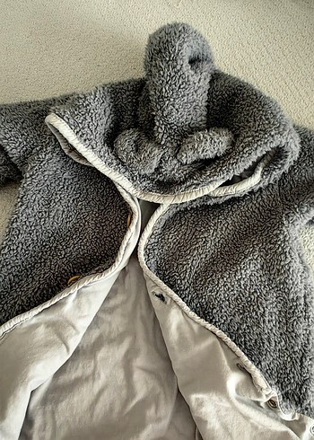 Gri peluş  Erkek bebek tulumu Çıtçıtlı - Görsel 7