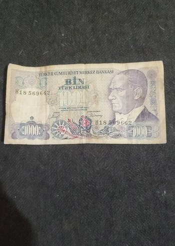 Türkiye Cumhuriyeti 1000 Türk Lirası Eski Banknot