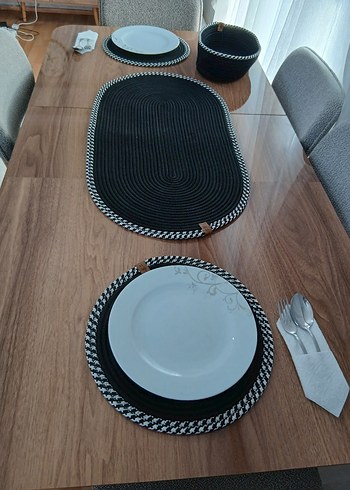 Diğer siyah hasır 8 parça suple takım