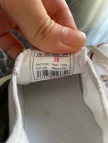 26 Beden beyaz Renk Kız &erkek Çoçuk Convers