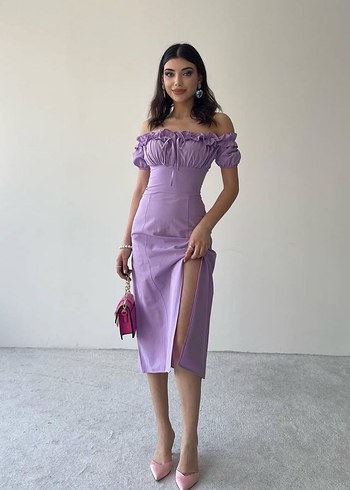 Zara Mor Straplez Uzun Elbise