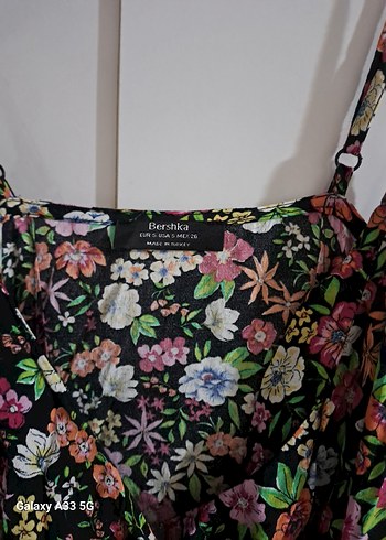 Bershka Çiçek Desenli Askılı Elbise - Görsel 7