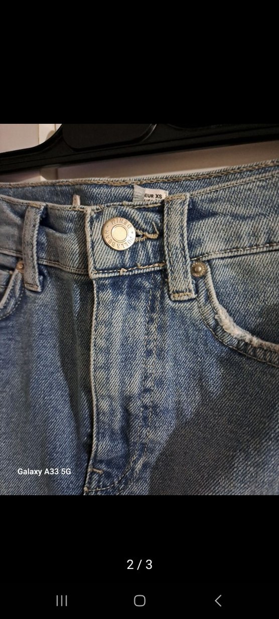 Pull&bear Mavi Yırtık Denim Mini Etek - Görsel 2