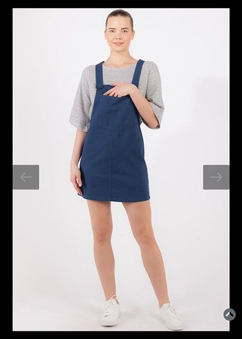 Kadın Kısa Cepli Salopet - Görsel 3