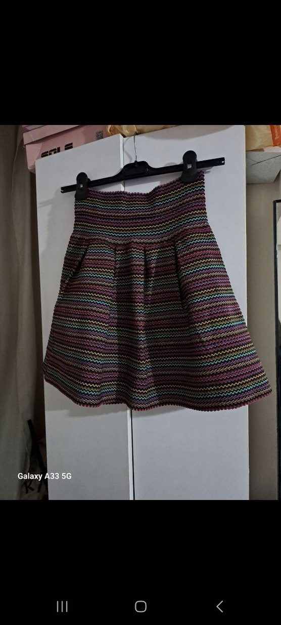 Renkli Pilili Mini Etek - Görsel 2