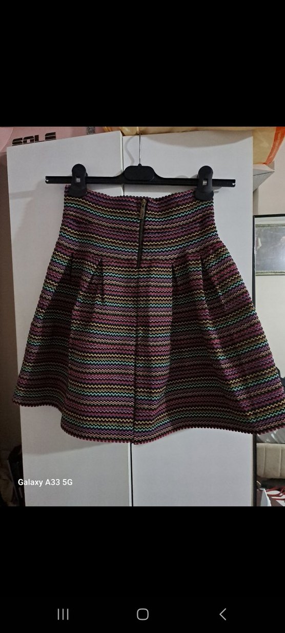 Renkli Pilili Mini Etek - Görsel 3