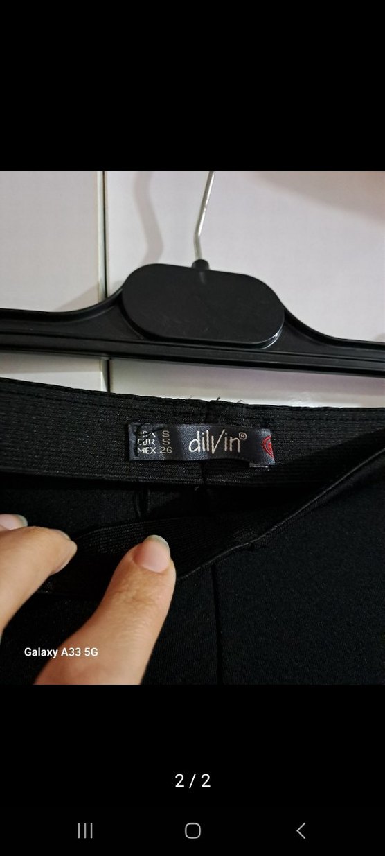 Dilvin Siyah Pilili Mini Etek - Görsel 2