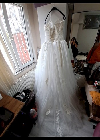 xs Beden Straplez Klasik Vintage Prenses Gelinlik