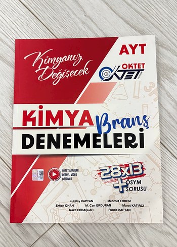 Oktet yayınları AYT Kimya Branş Denemeleri