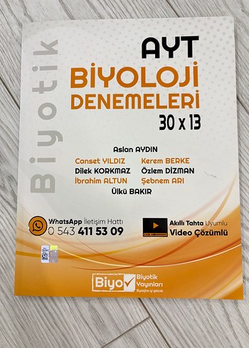 Biyotik AYT Biyoloji Denemeleri 30x13