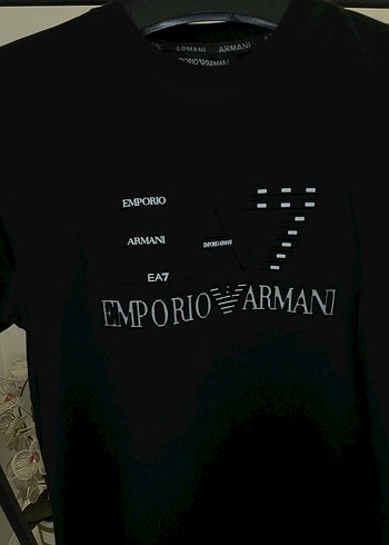 Siyah Emporio Armani Baskılı Kısa Kollu Tişört - Görsel 2