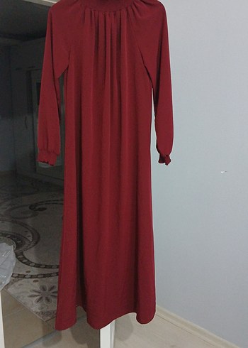 Bordo Uzun Kollu Salaş Kadın Elbise