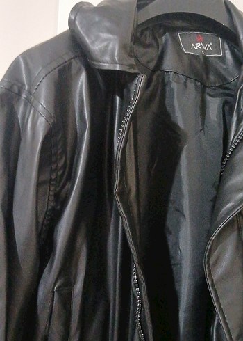 Erkek Siyah Deri Biker Ceket - Görsel 3