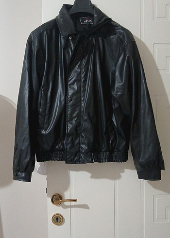 Erkek Siyah Deri Biker Ceket - Görsel 5