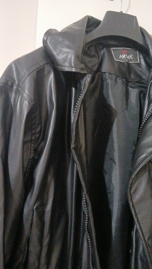 Erkek Siyah Deri Biker Ceket - Görsel 3