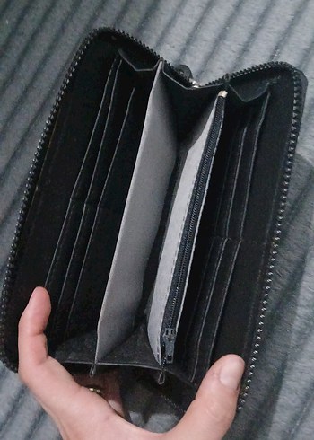 Fermuarlı Siyah Kadın Clutch Cüzdan - Görsel 2