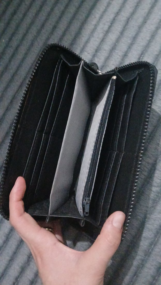 Fermuarlı Siyah Kadın Clutch Cüzdan - Görsel 2