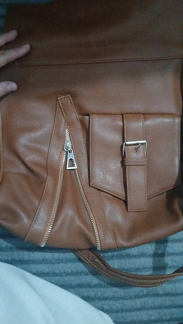 Kahverengi Deri Kadın Çapraz Çanta - Görsel 2