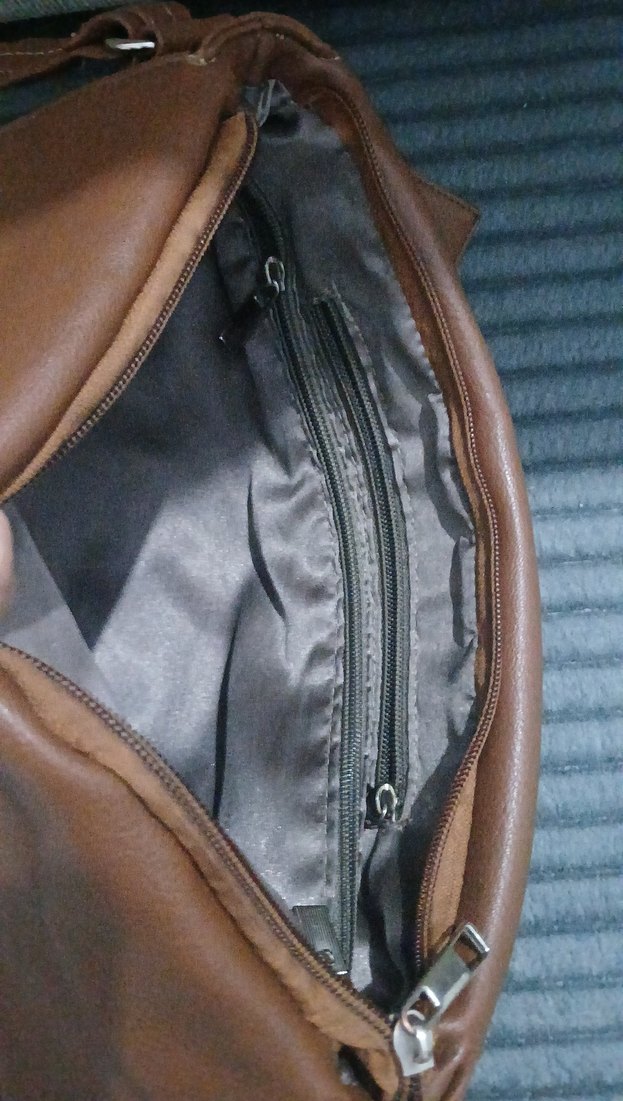 Kahverengi Deri Kadın Çapraz Çanta - Görsel 5