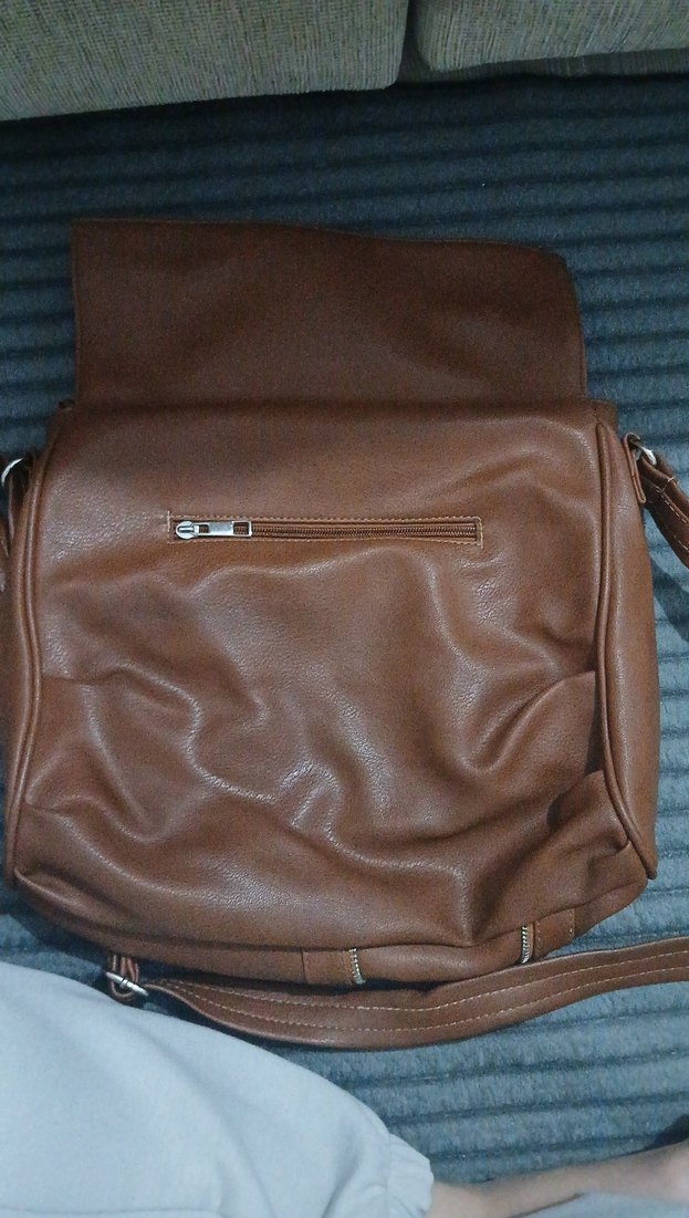 Kahverengi Deri Kadın Çapraz Çanta - Görsel 4