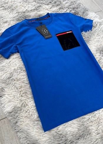 Erkek Mavi Kısa Kollu Regular Fit Tişört - Görsel 4